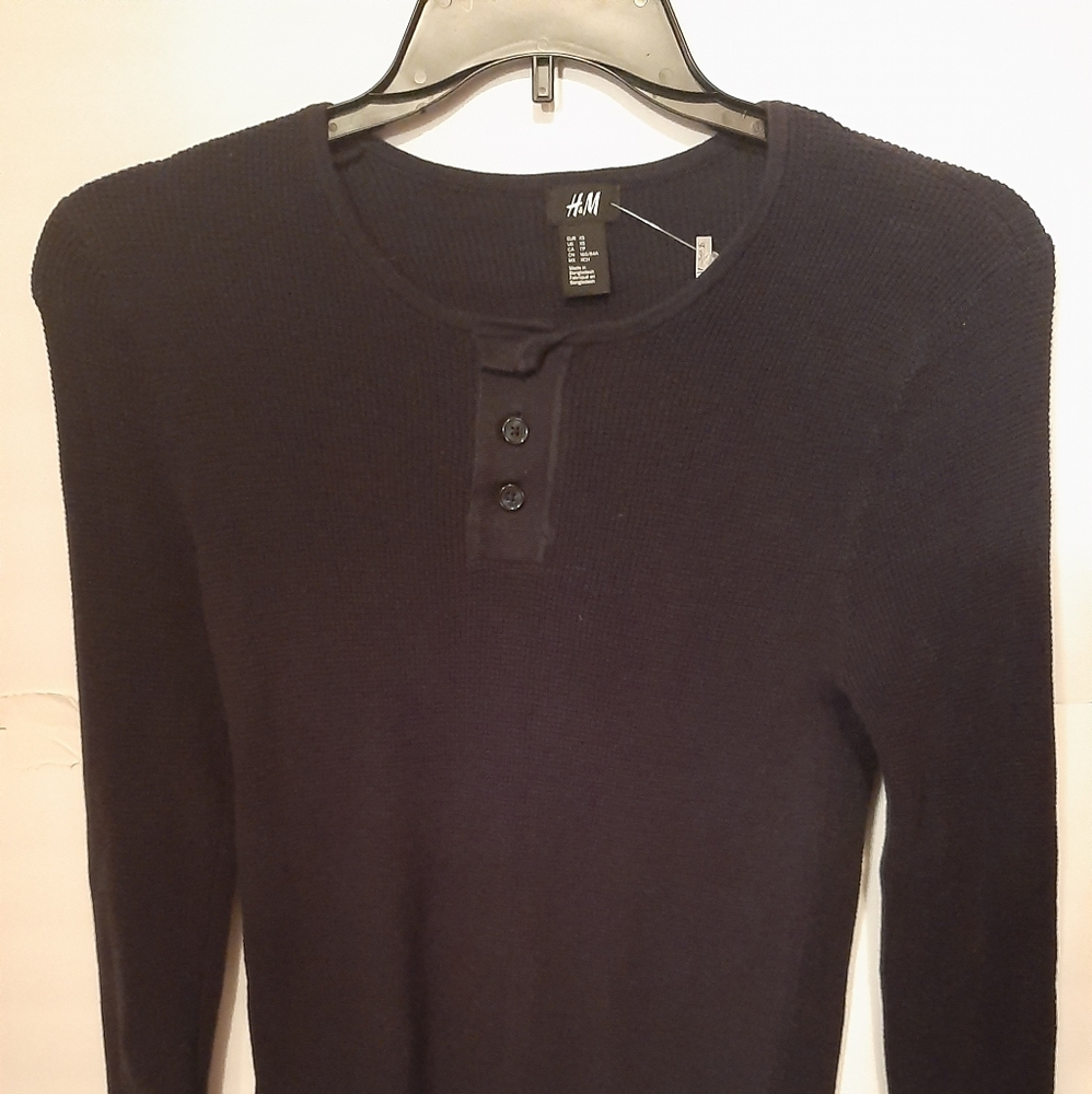 Black button down Henley